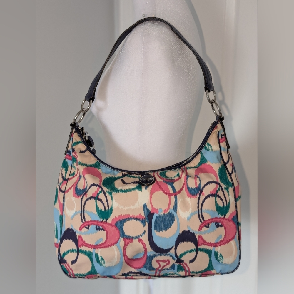 Coach Ikat Scribble Multicolor Hobo Shoulder Bag